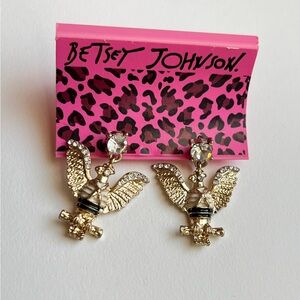 Betsey Johnson Gold Eagle Drop Earrings